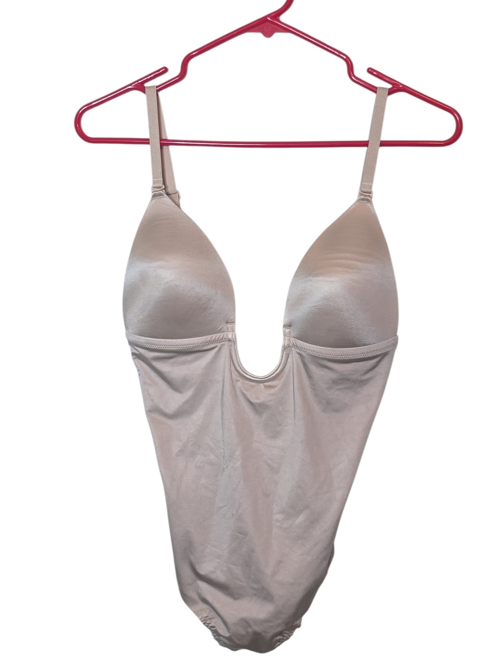 Spanx Suit your Fancy Plunge low back thong bodysuit, size medium